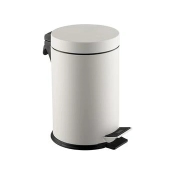Dayco Metal Кош за отпадъци, с педал, метален, ø22 х 36 cm, 12 L, бял (0104W)