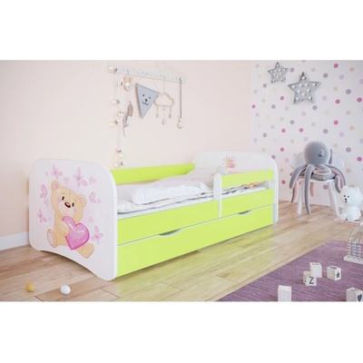 Kocot Kids Babydreams medvídek s motýlky zelená se šuplíky s matrací