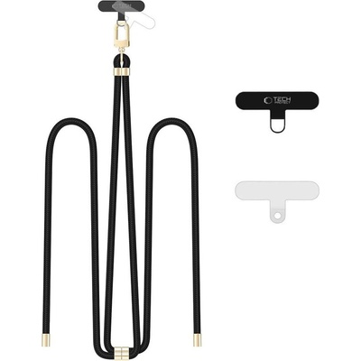 Tech-Protect Универсален ремък 75 см за смартфон от Tech-Protect C7S Rope Crossbody - Черен / Златист (5906302372010)