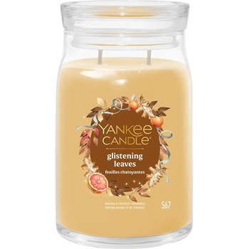 Yankee Candle Glistening Leaves голяма свещ с надпис 567 гр