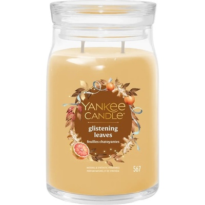 Yankee Candle Glistening Leaves голяма свещ с надпис 567 гр
