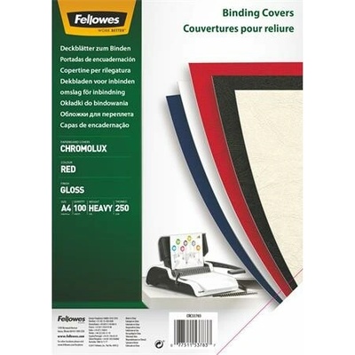 FELLOWES Obal ku špirálovej väzbe "Chromo" červený, lesklý, A4/250g