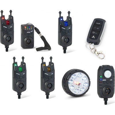 Saenger Anaconda sada 4 hlásičů s příposlechem čidlem pohybu světlem a dálkovým ovládáním Vipex RS profi set červená zelená modrá žlutá