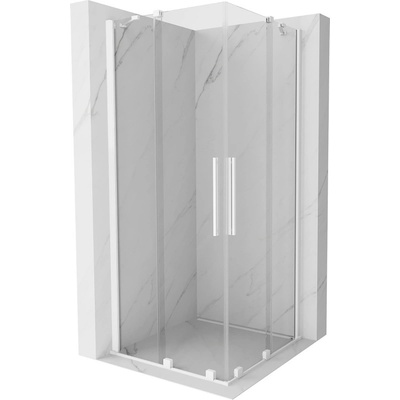 Mexen Velar Дуо плъзгаща се душ кабина 90 x 90 cm, прозрачна, бяла - 871-090-090-02-20 (871-090-090-02-20)