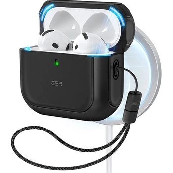 ESR ORBIT HALOLOCK пластмасов калъф, удароустойчив, MagSafe, ЧЕРЕН Apple AirPods 4 GP-171644 (GP-171644)