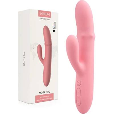 Интерактивен вибратор с движещ се пръстен, 19, 6см. - Mora Neo Pink (SVAKOM0209)