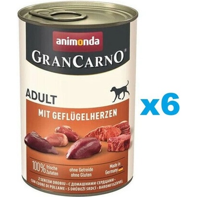 Animonda Gran Carno Adult with Poultry hearts 6 x 400 g
