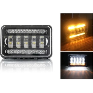  Универсалeн 5 инча ЛЕД LED фар лампа халоген 12V-24V къси/дълги с DRL дневни светлини мигач бяло-жълто 4000lm за АТВ джи