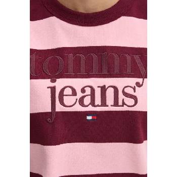 Tommy Hilfiger Памучен суичър Tommy Jeans в бордо с десен DW0DW19041 (DW0DW19041)