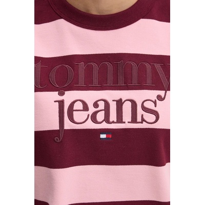 Tommy Hilfiger Памучен суичър Tommy Jeans в бордо с десен DW0DW19041 (DW0DW19041)