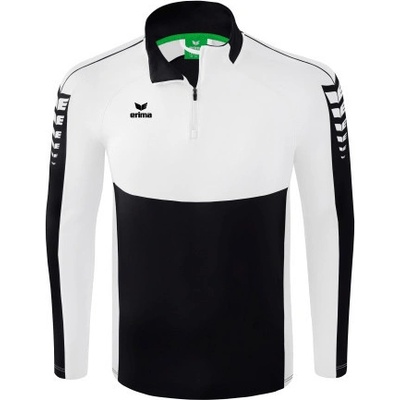 Erima Six Wings mikina 1/2 zip dětská černá, Bílá