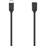 Hama Удължителен кабел, USB-C, 5 Gbit/s, USB-C женско - USB-C мъжко, 0.5 м, USB 3.2 Gen1, Черен (00200782)