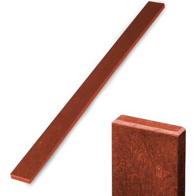 Recyklát plotovka 78x21 mm, rovná, cihlová Délka v mm:: 1180 mm