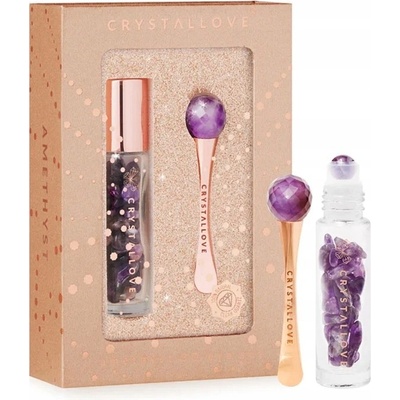 CRYSTALLOVE Amethyst 3D eye set - masér pod oči a lahvička roll-on s a