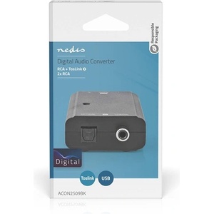 NEDIS Цифров аудиоконвертор Nedis ACON2509BK, цифров вход coax/toslink, аналогов изход RCA (ACON2509BK)