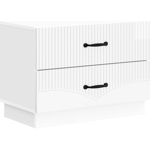 vidaXL Нощен шкаф Бял гланц 62 x 34, 5 x 44, 5 см Инженерна дървесина (895239)