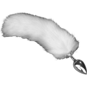 Image 1 of Метален анален плъг с опашка, 8, 5см. - Metal Anal Tail White (LVTOY00501)