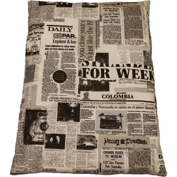 LKV Lomnice Relaxační vankúš s výplní z pohankových slupek černo biele noviny 30x40