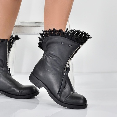 Tinti Shoes Дамски боти с дантела Amanda black