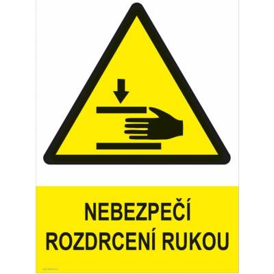 Nebezpečí rozdrcení rukou, Fólie 72 x 100 mm