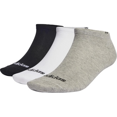 adidas Дамски чорапи Adidas Thin Linear Low-Cut Socks 3 Pairs Womens - MegGreyHtr