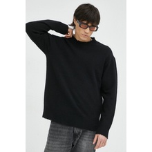 AllSaint sveter s prímesou vlny s pánsky tenký MK024Y čierna