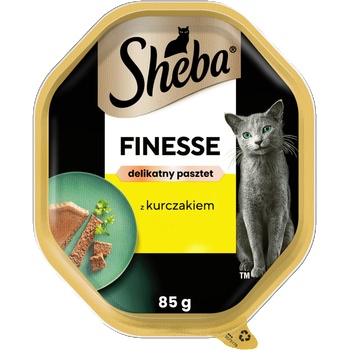 Sheba Finesse тава 85г - пълноценна влажна храна за възрастни котки, с пилешко месо, в пастет