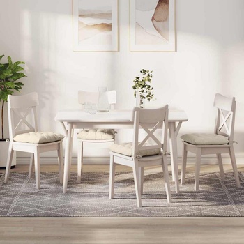 vidaXL Възглавници за седалки 4 pcs Крем 40 x 40 x 6 cm (42015183)