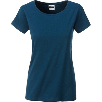 James & Nicholson Klasické dámské tričko z biobavlny 8007 Tmavě modrá
