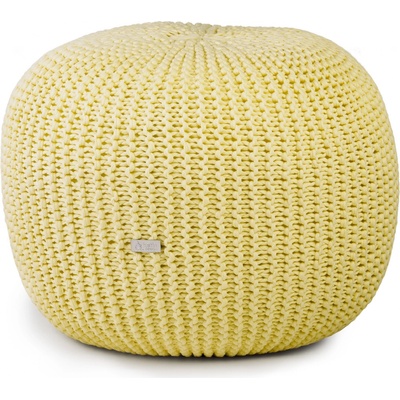 Justin Design Pletený puf velký vanilkový