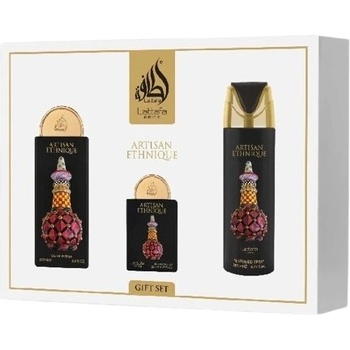 LATTAFA Pride Artisan Ethnique Унисекс подаръчен комплект Размер EDP 100 ml + EDP 20 ml + дезодорант спрей 200 ml + пълнител