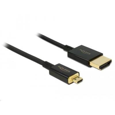 Delock 84785 High Speed HDMI with Ethernet - HDMI-A male > HDMI Micro-D male kábel, 3D 4K 4, 5m Slim Premium (84785) (84785)