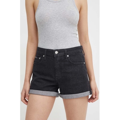 Calvin Klein Jeans Дънков къс панталон Calvin Klein Jeans в черно с изчистен дизайн висока талия J20J222808 (J20J222808)