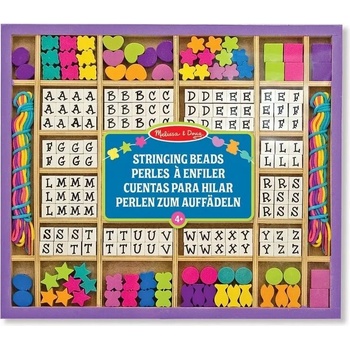 Image 1 of Melissa & Doug - Комплект за нанизване с дървени мъниста и буквички