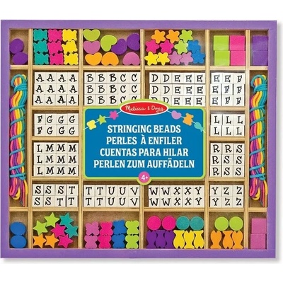 Melissa & Doug - Комплект за нанизване с дървени мъниста и буквички