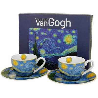 Duo Porcelánová šálka s podšálkou Van Gogh Starry Night 2 x 90 ml
