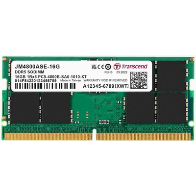 Transcend DDR5 16GB 4800MHz CL40 JM4800ASE-16G