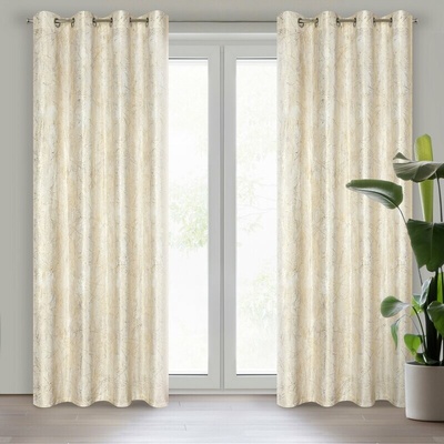 Takoy Záves MALIA z mäkkého zamatu s oprýskaným vzorom a striebornou potlačou 140 x 250 cm-HF-427932 | 140 x 250 cm