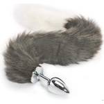 LATETOBED Метален Butt Plug с опашка "GRAY FOX TAIL" 44 см. размер - S