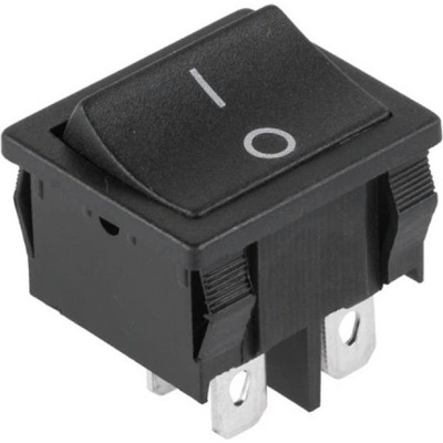 SOLEX Vypínač kolébkový 250V/6A 0-I BK ST1/BK 4PIN 24x21 08688