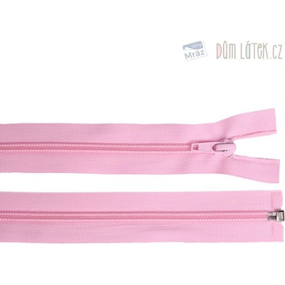 Zips špirálový 6mm deliteľný 50cm ružový