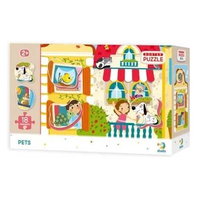 dodo - Пъзел сортер - Домашни любимци - 18 части (300160)