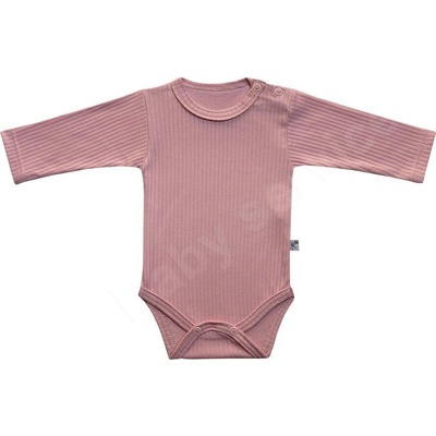 Baby Service Bavlněné body dlouhý rukáv Pruhy růžová