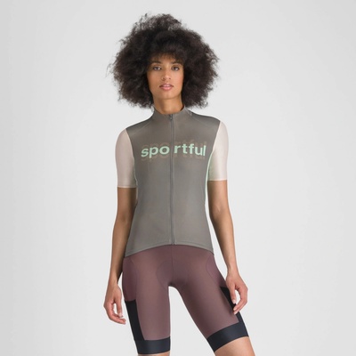 Sportful Supergiara LOGO dámsky gun metal/pink