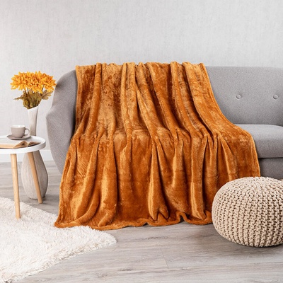 ESSEX Mikroplyšová deka GRENLAND karamelová 150x200