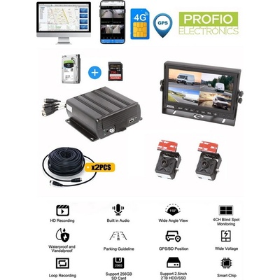 Profio X7 - 4 kamerový DVR + GPS/WIFI/4G SIM + 2TB HDD