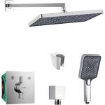 SANITINO - Душ комплект с смесител и вграден корпус от Hansgrohe, аксесоари от Kielle, хром SANI21HKK001 (SANI21HKK001)