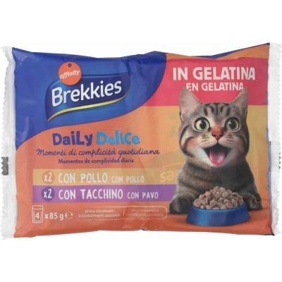 Brekkies s kombináciou kuracieho a morčacieho mäsa 4 x 85 g