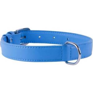 COLLAR Плосък кожен нашийник син 30 - 39см, 20мм