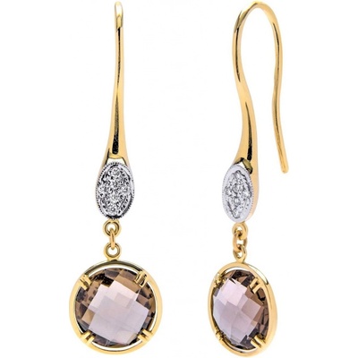 Blink-Blink Diamantové náušnice zo žltého zlata so Záhnedou 3462ZZaG